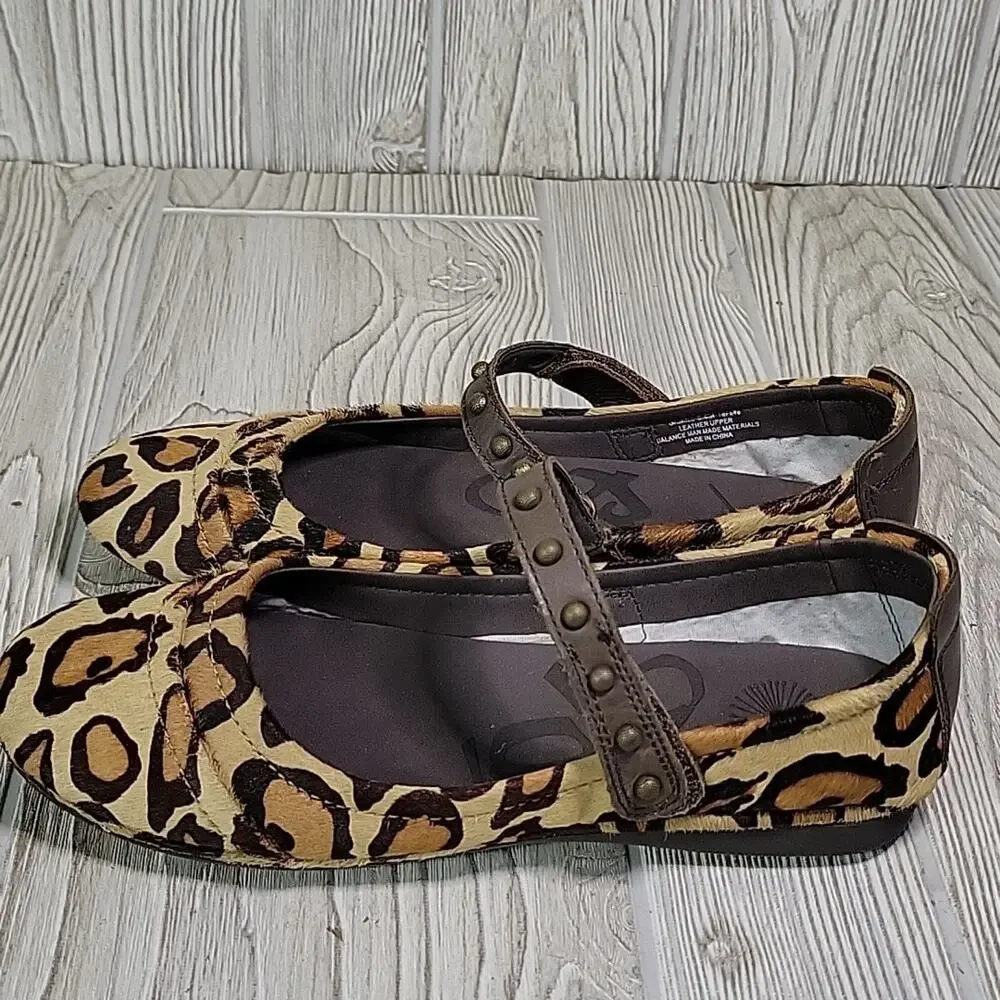 OTBT Gamine Cheetah Print Mary Jane Flats Womens Size 6.5 NEW